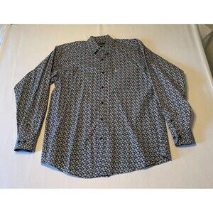 Ariat Western Shirt Men's Large Geometric Flowers Button Down Long Sleeve Cowboy